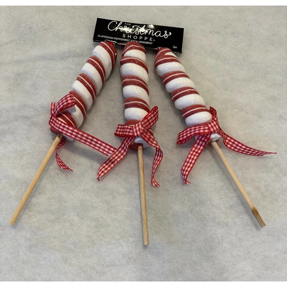 Peppermint stick ornament/tiered tray pack of 3- NWT - Picture 1 of 2